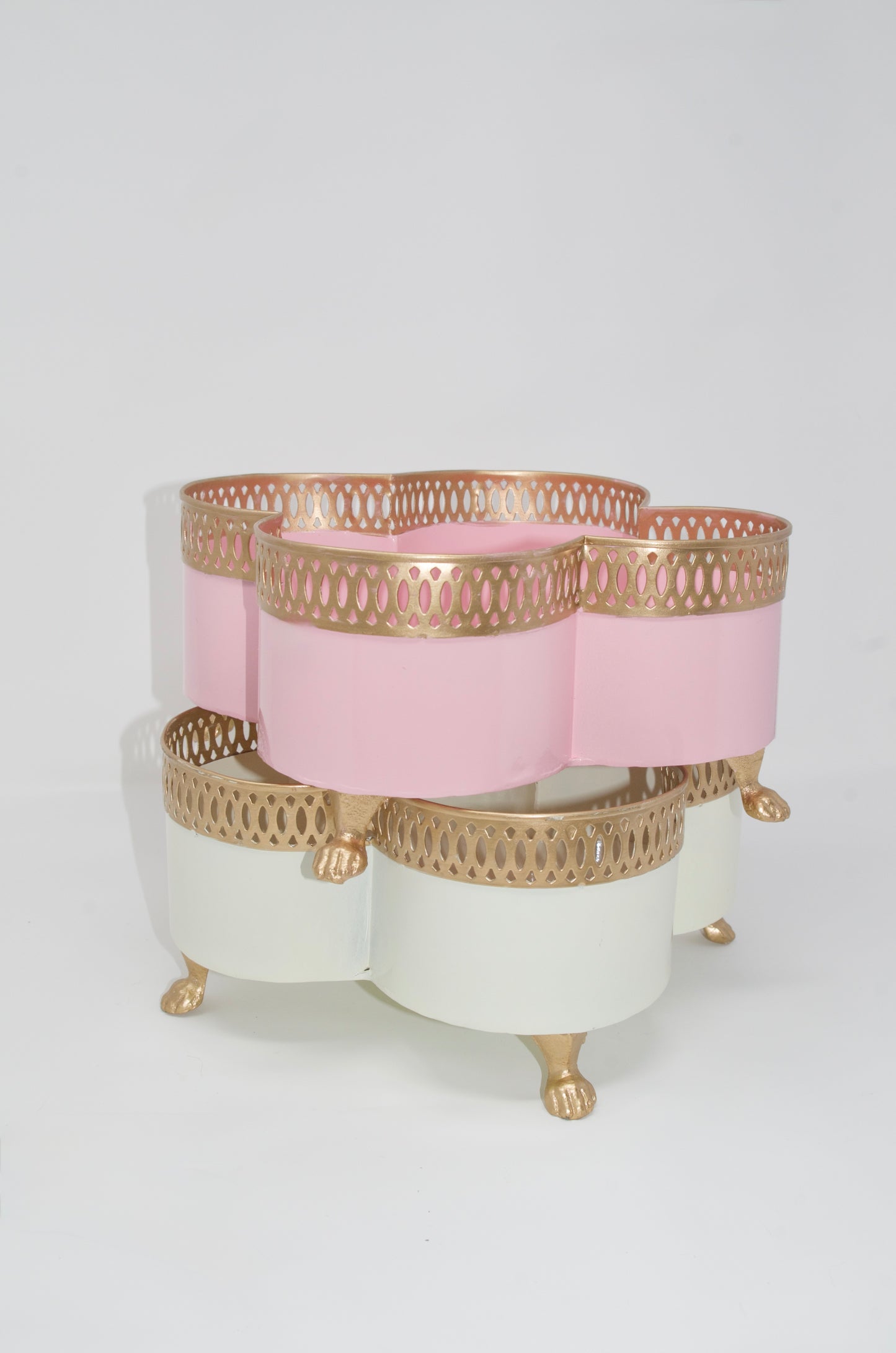 Banded Tole Quatrefoil Planter