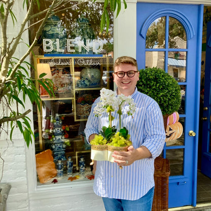 Banded Tole Quatrefoil Planter