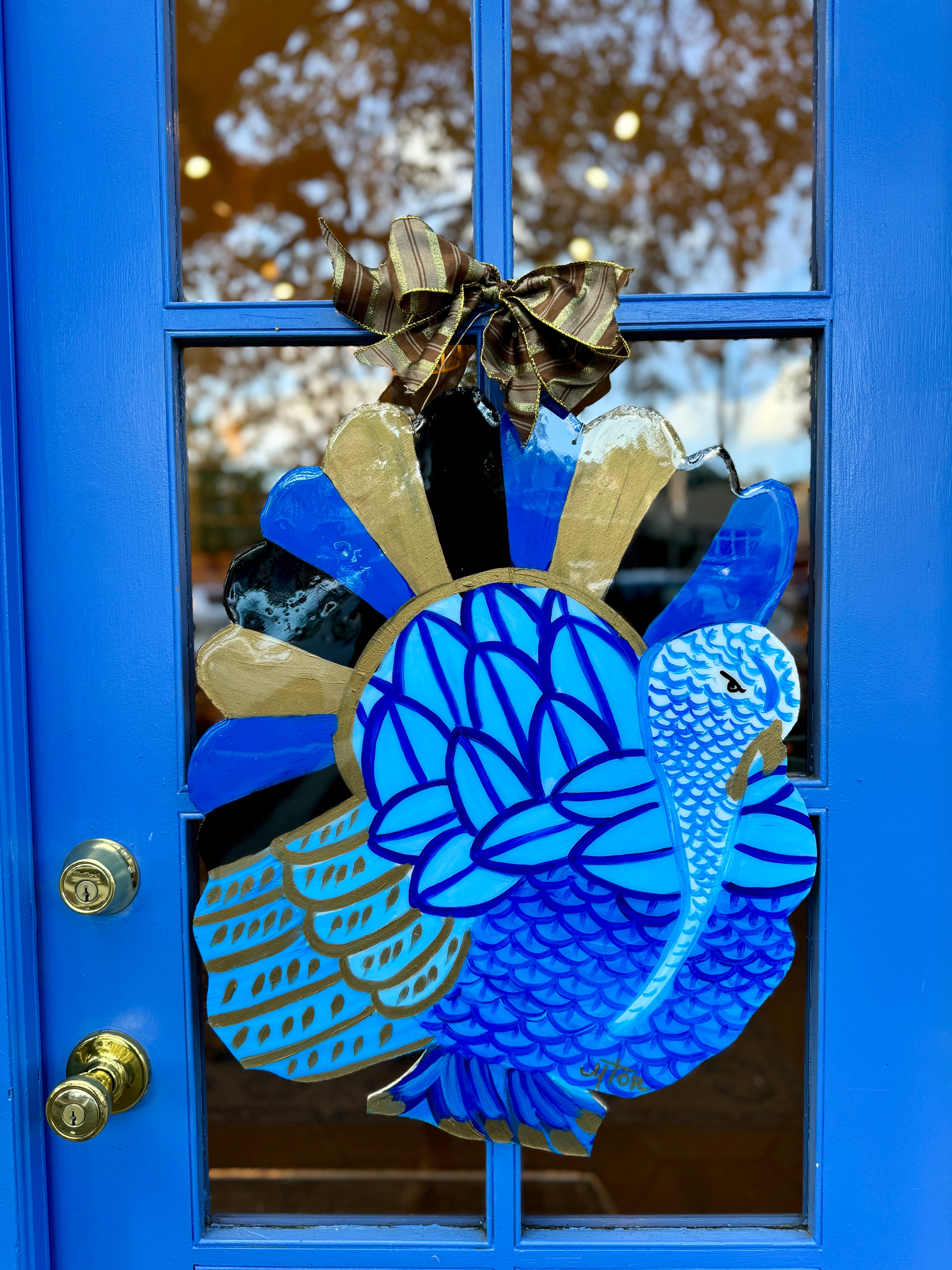 Turkey Decorative Door Hanger- Hand Painted by Artist