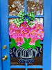 Navy Urn with Florals Decorative Door Hanger- Hand Painted by Artist