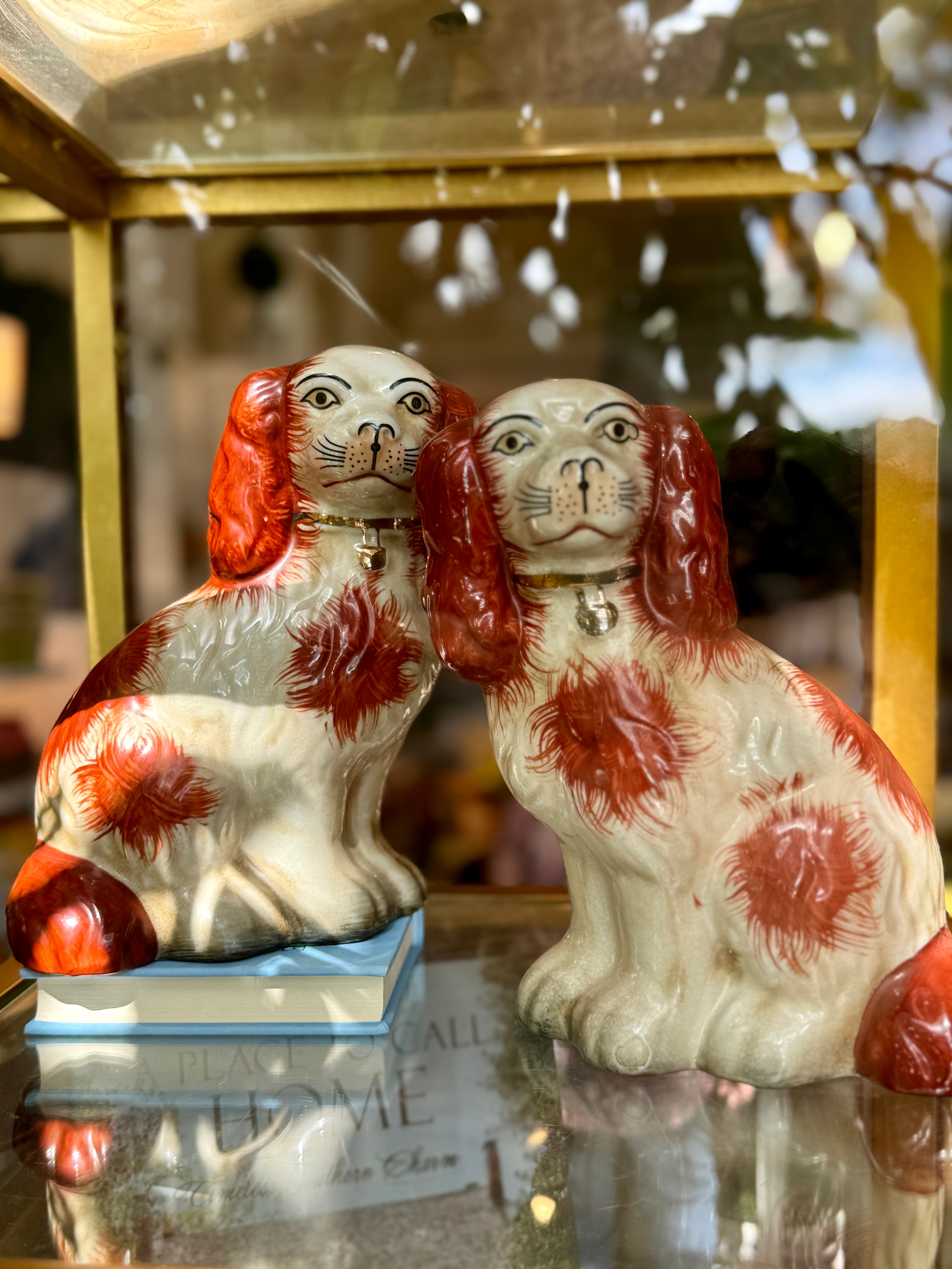 Pair of Porcelain Staffordshire Dogs - Large