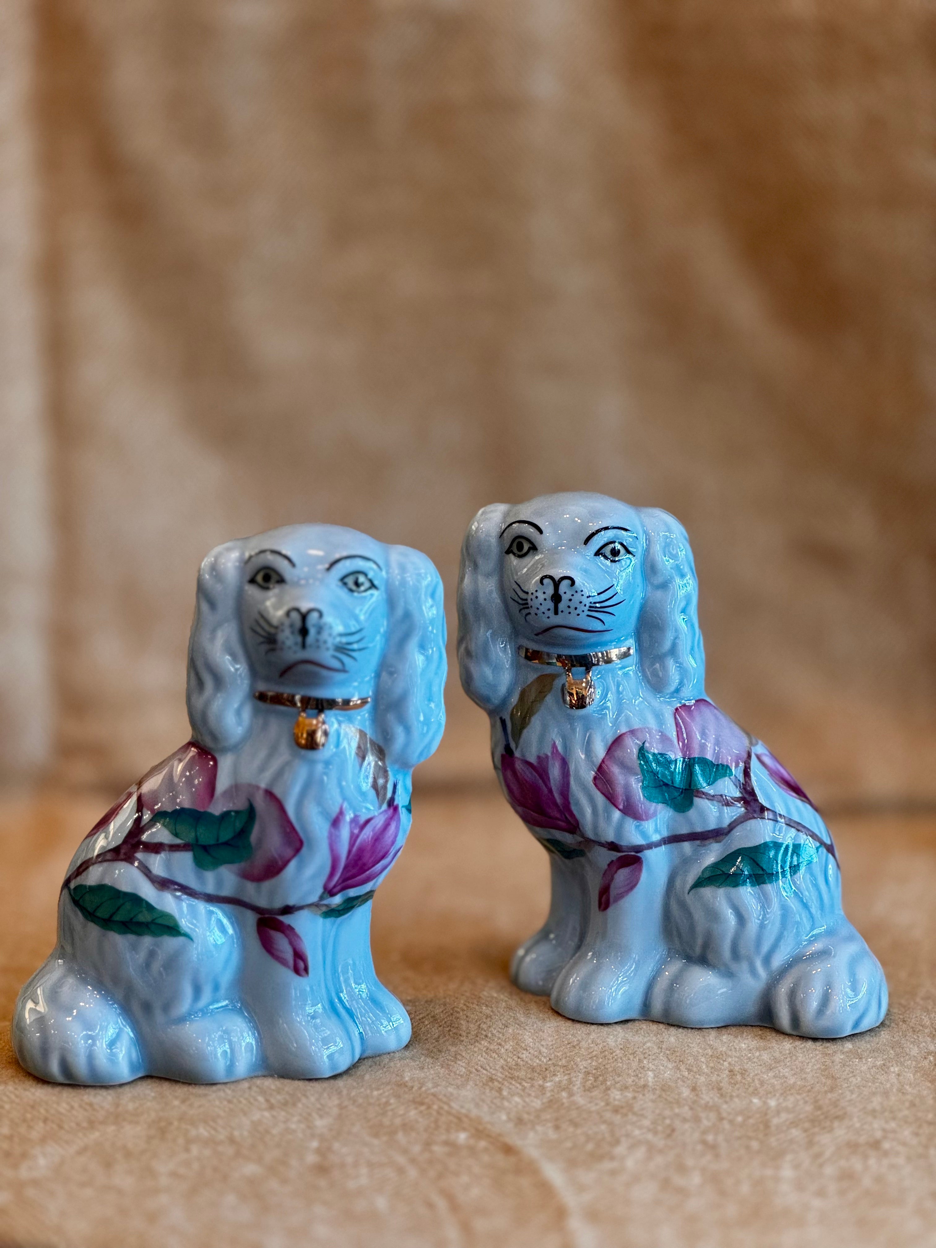 Pair of Porcelain Staffordshire Dogs - Small