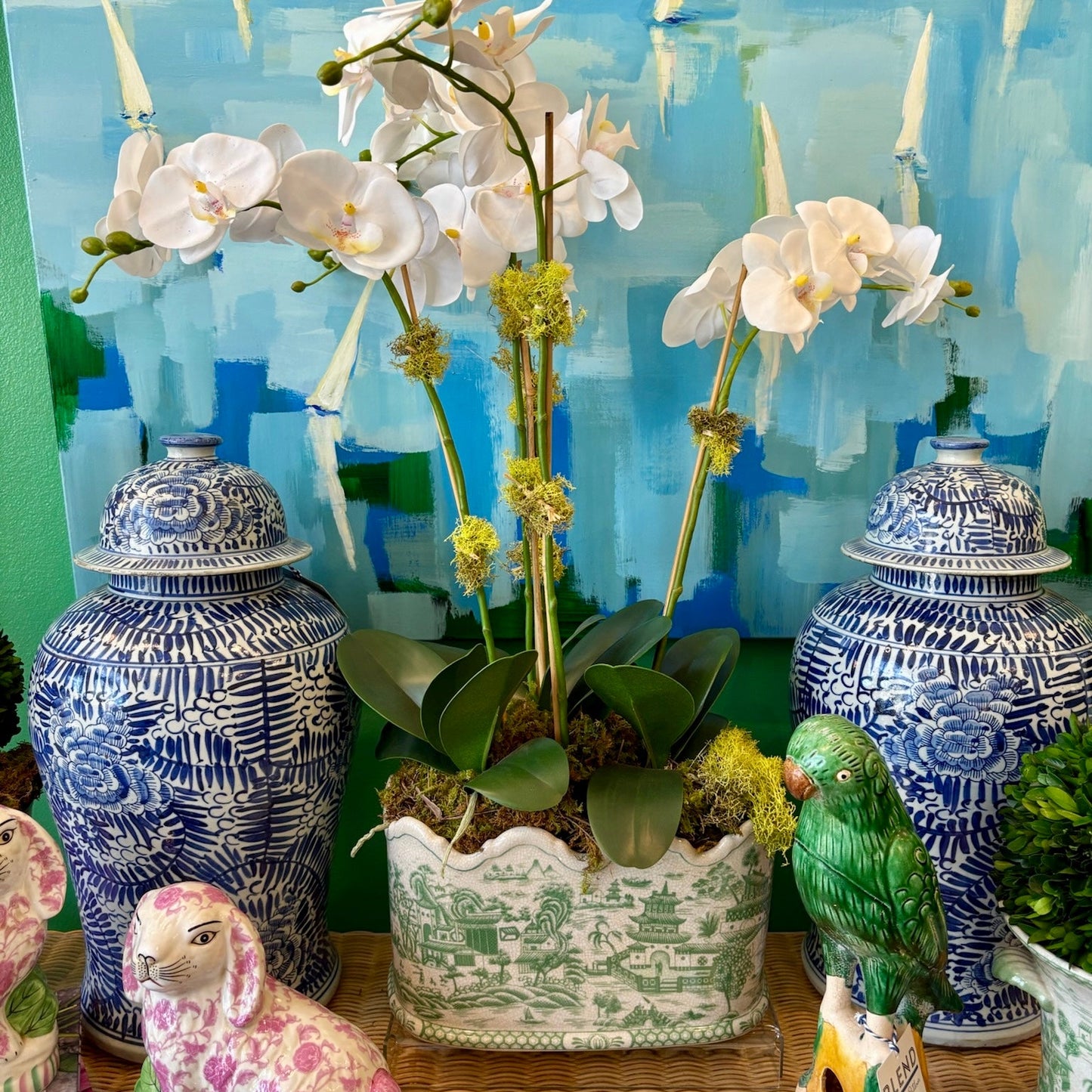 Green Willow Scalloped Footbath Planter