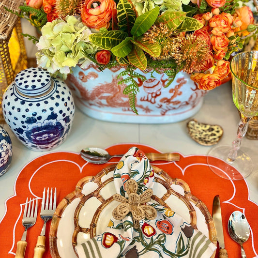Scalloped Rectangle Linen Placemat
