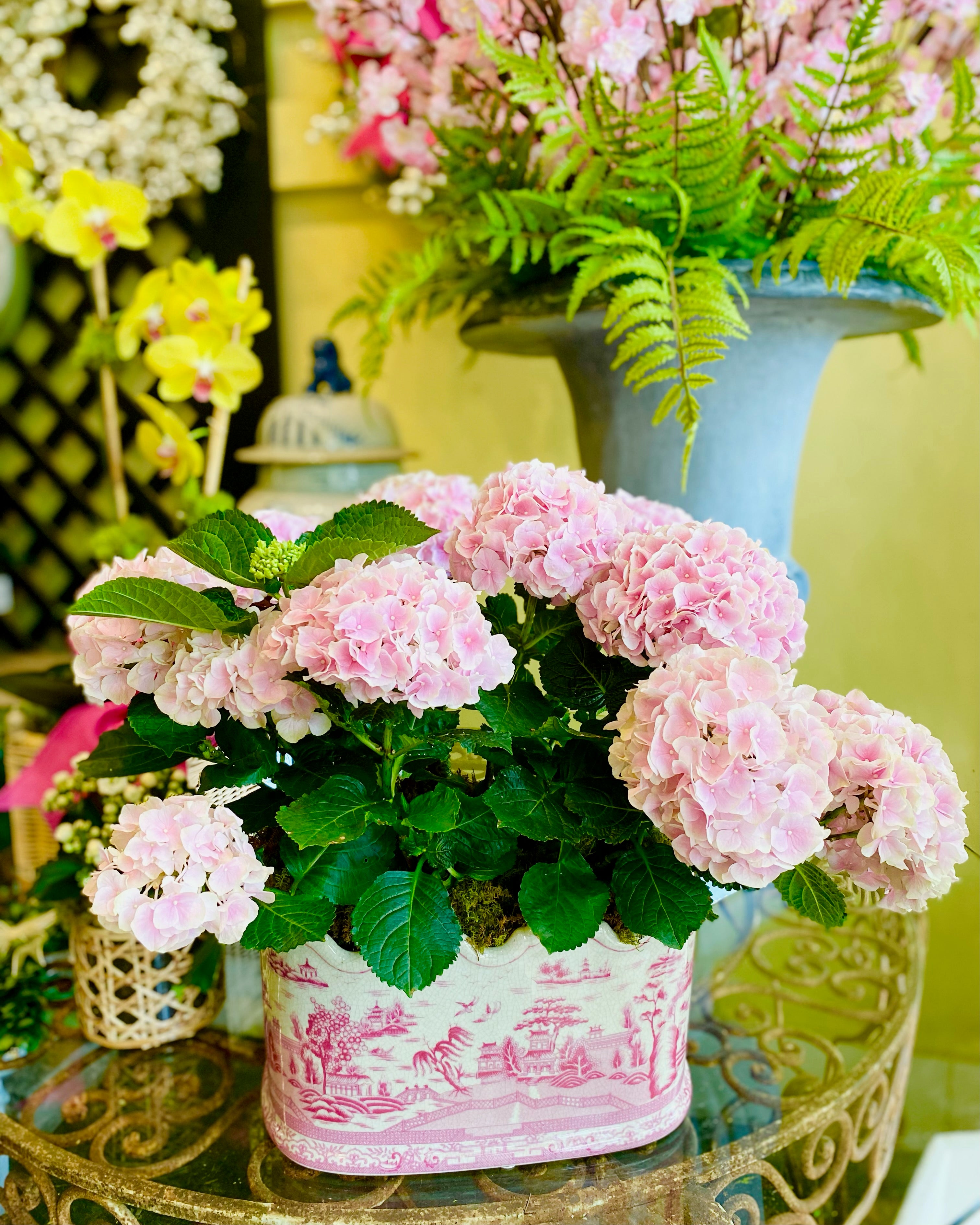 Pink Willow Scalloped Footbath Planter