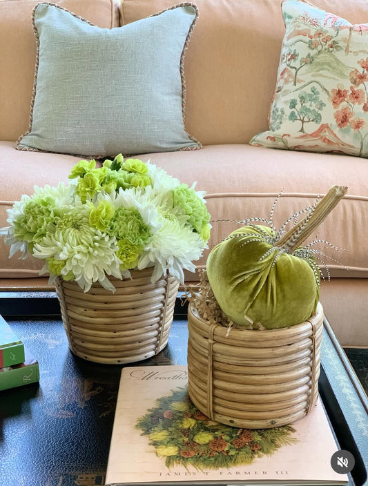 Classic Cane Cachepot | Handwoven Garden Planter