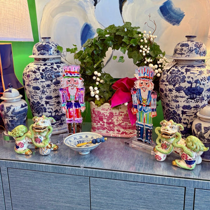 Pair of Porcelain Foo Dogs