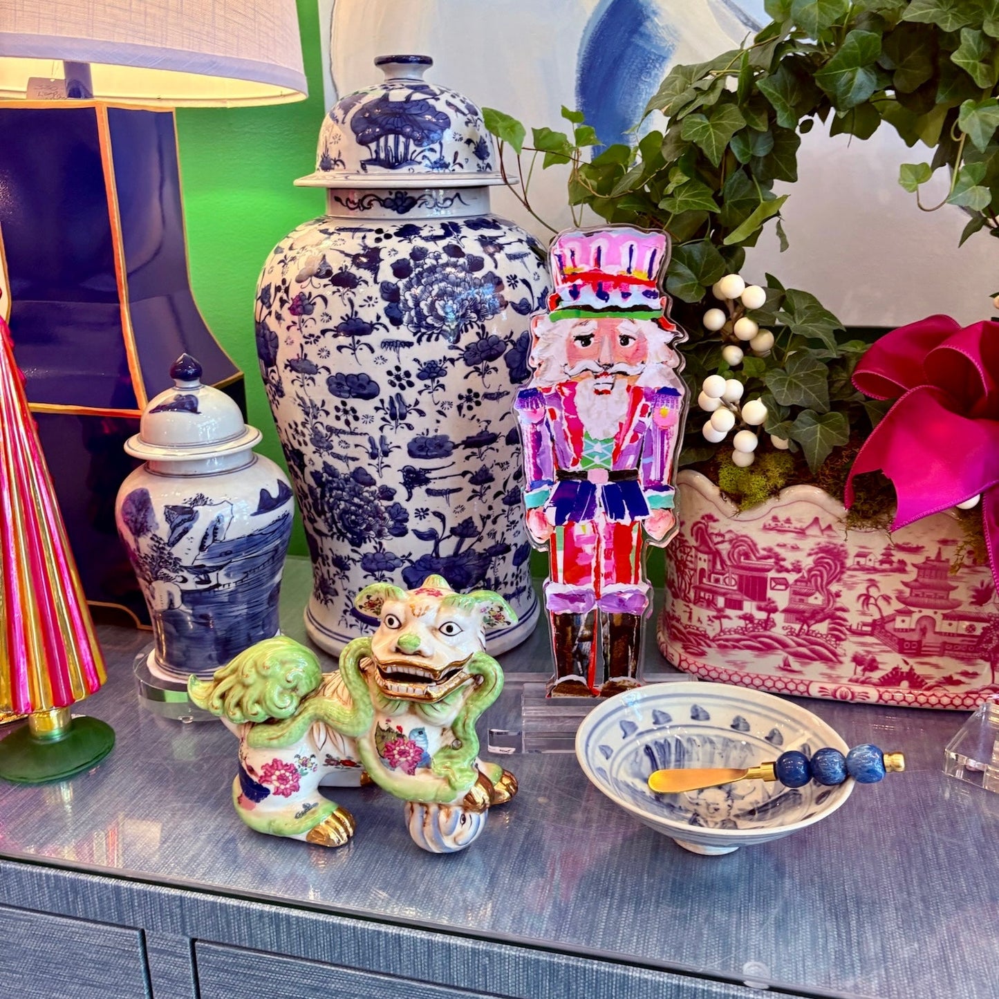 Pair of Porcelain Foo Dogs