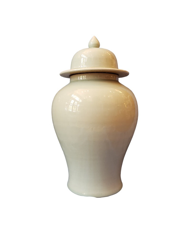 Temple Jar - White / Light Celadon