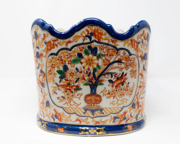 Imari Scalloped Porcelain Footbath Planter