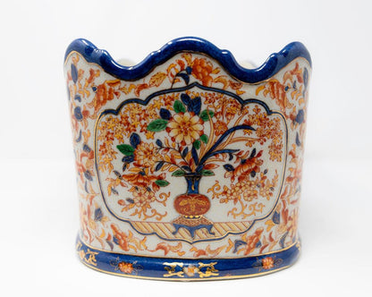 Imari Scalloped Porcelain Footbath Planter