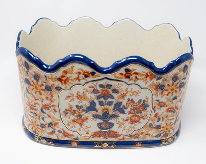 Imari Scalloped Porcelain Footbath Planter