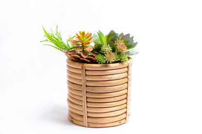 Classic Cane Planter | Handwoven Garden Cachepot