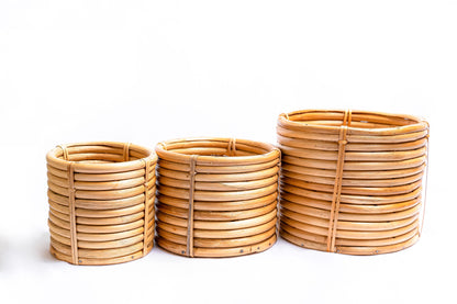 Classic Cane Planter | Handwoven Garden Cachepot