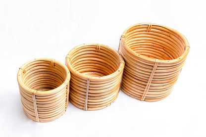 Classic Cane Planter | Handwoven Garden Cachepot