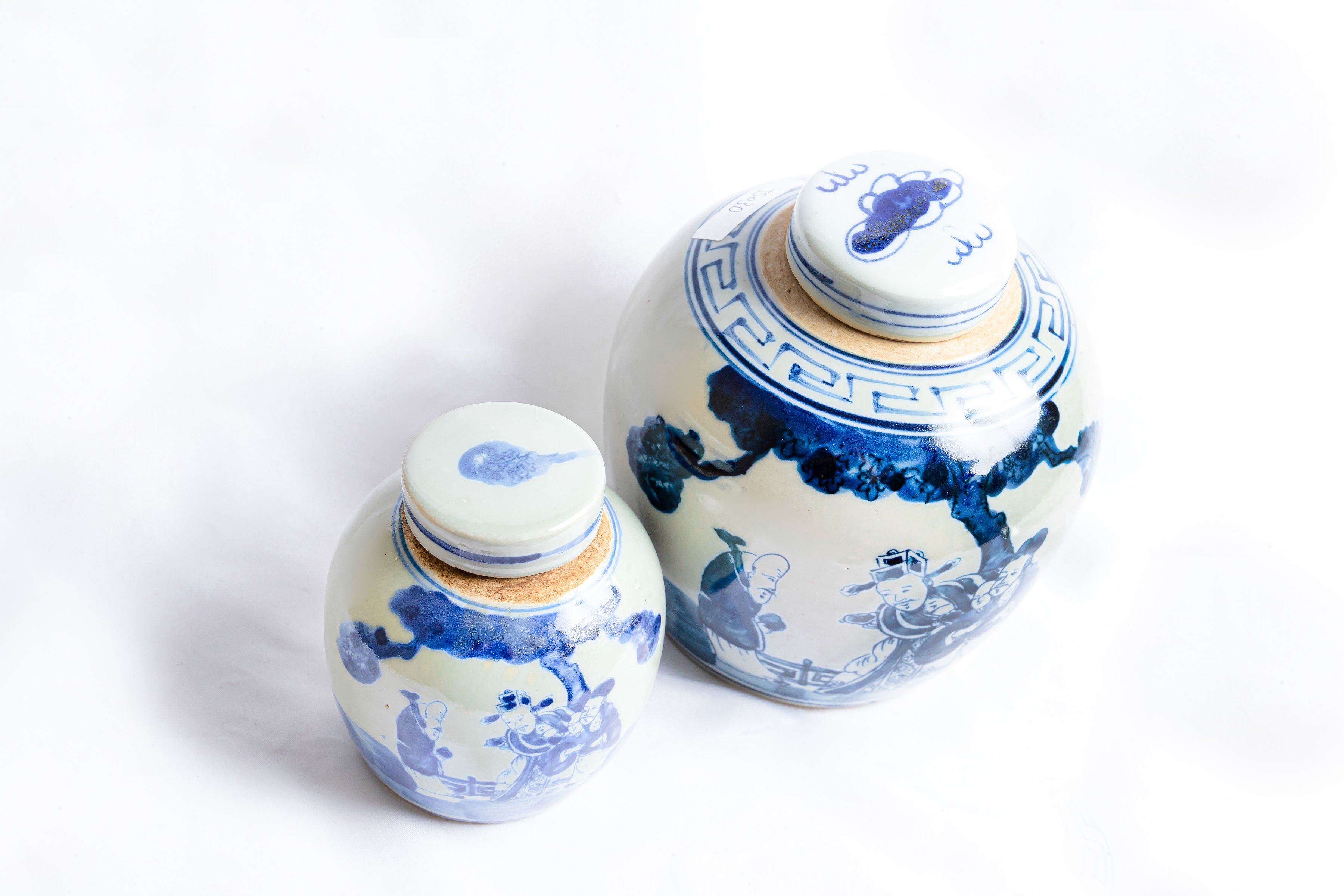 Blue & White Porcelain Wise Men Ginger Jar