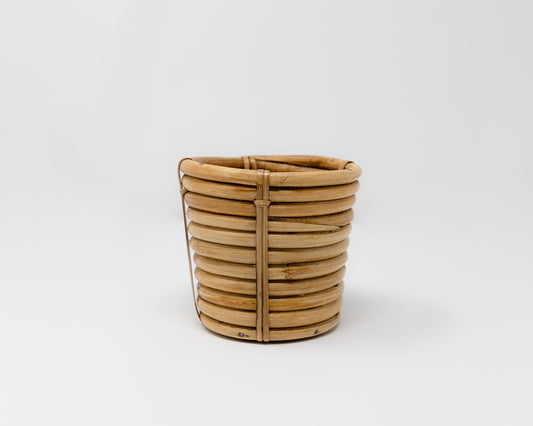 Tapered Cane Planter | Handwoven Decorative Cachepot