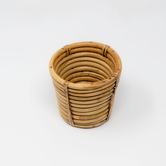Tapered Cane Planter | Handwoven Decorative Cachepot
