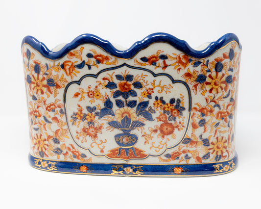 Imari Scalloped Porcelain Footbath Planter