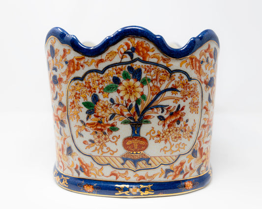 Imari Scalloped Porcelain Footbath Planter