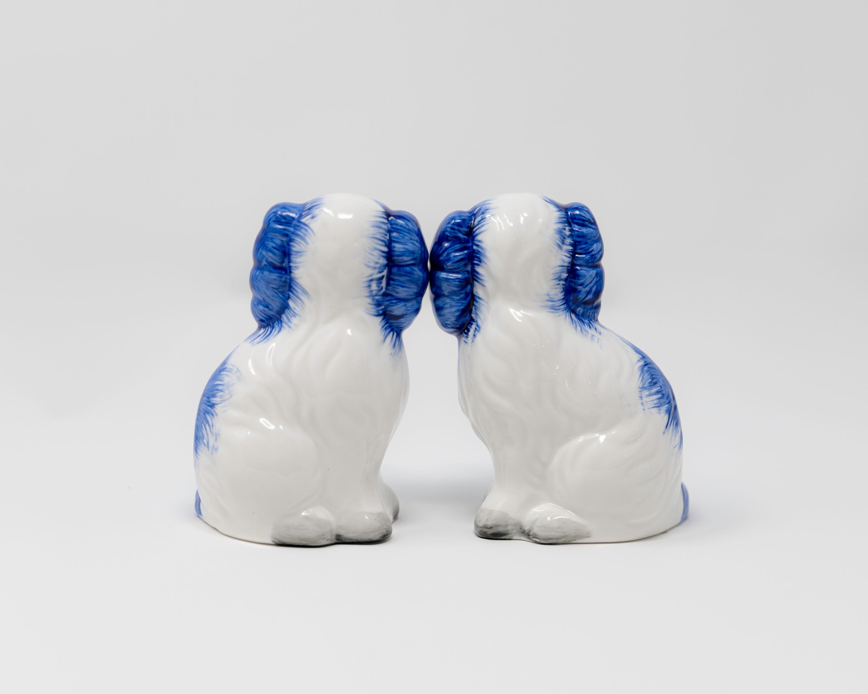 Blue & White Porcelain Staffordshire Salt & Pepper Set