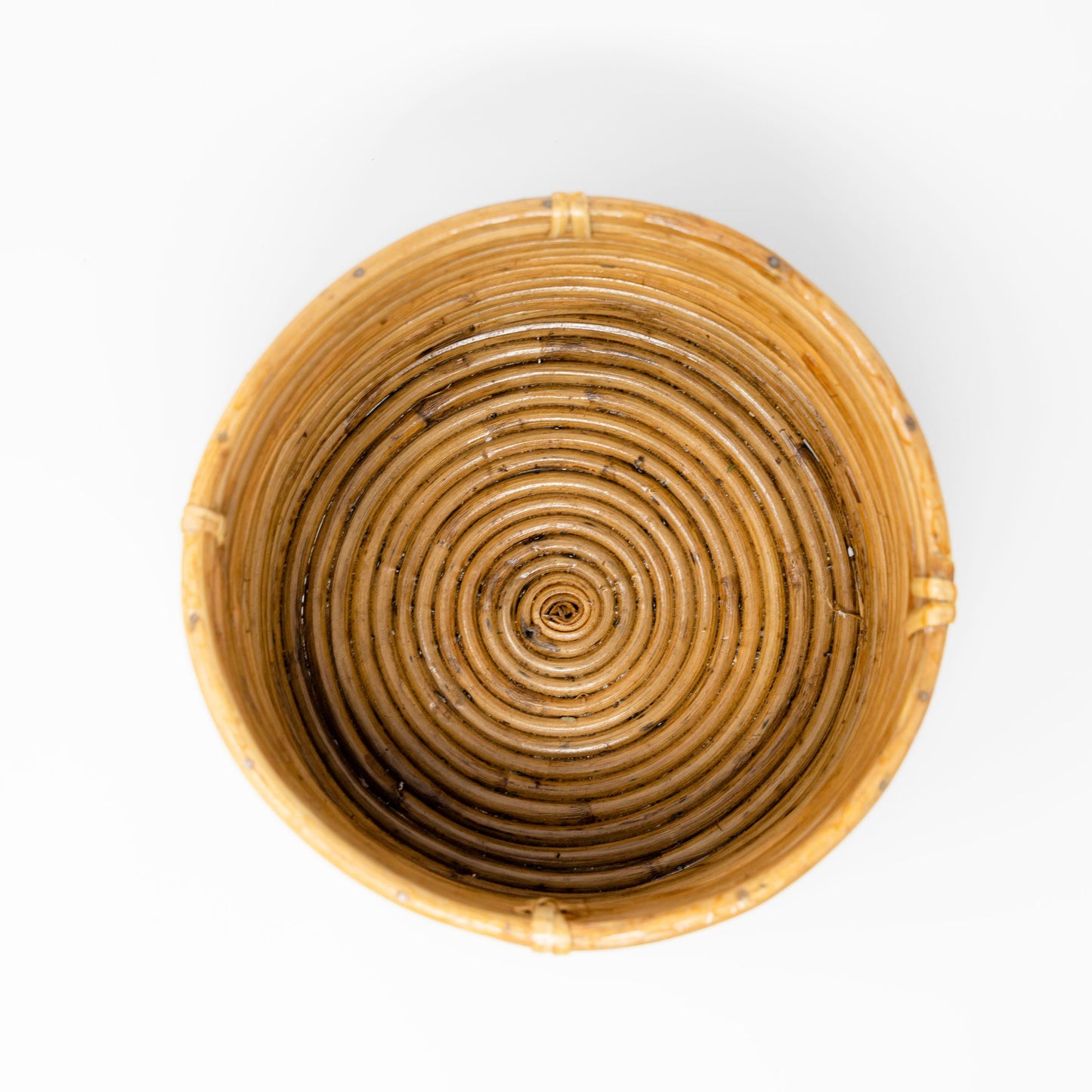 Footed Cane Planter | Deep Woven Decorative Bowl