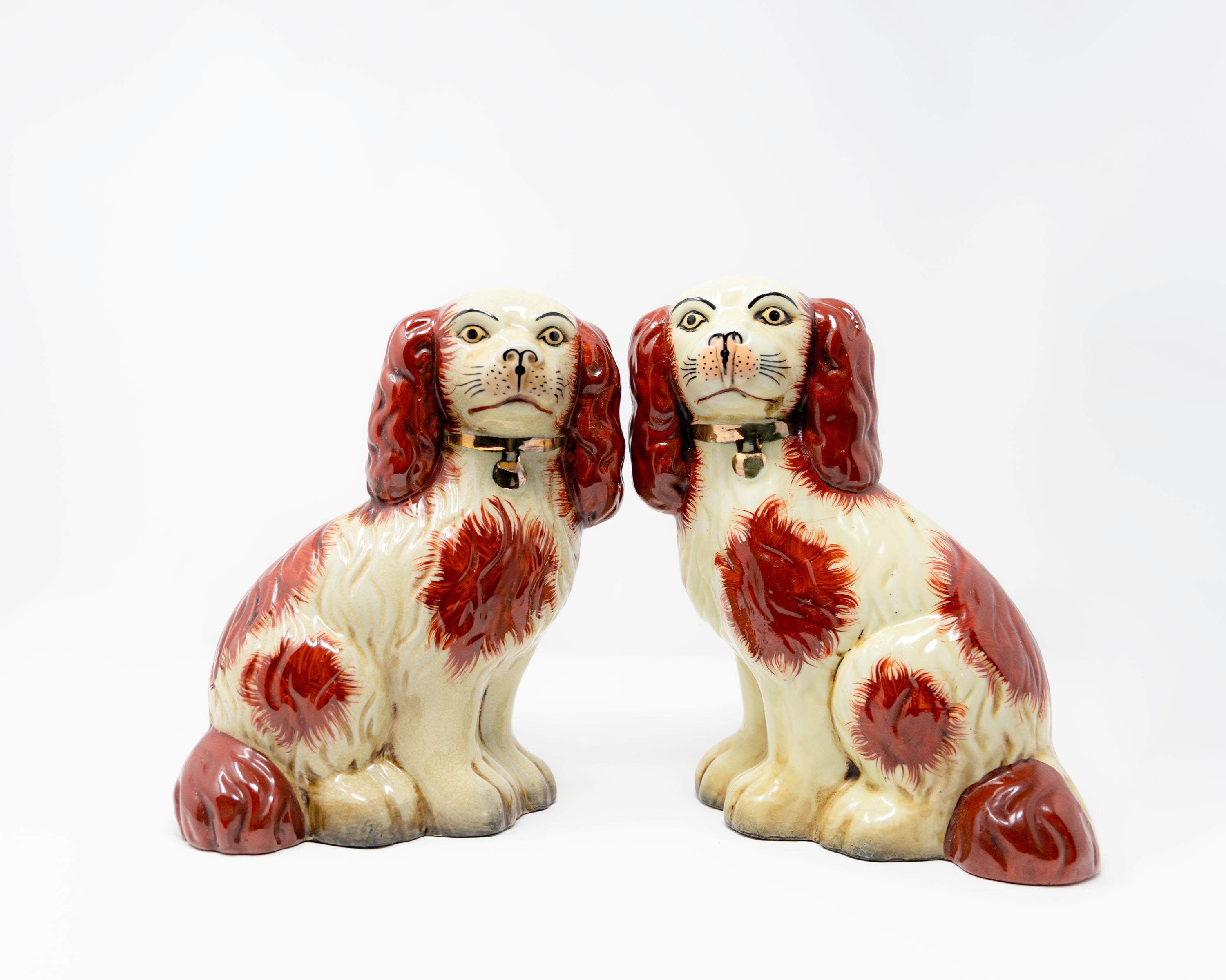 Pair of Porcelain Staffordshire Dogs - Large