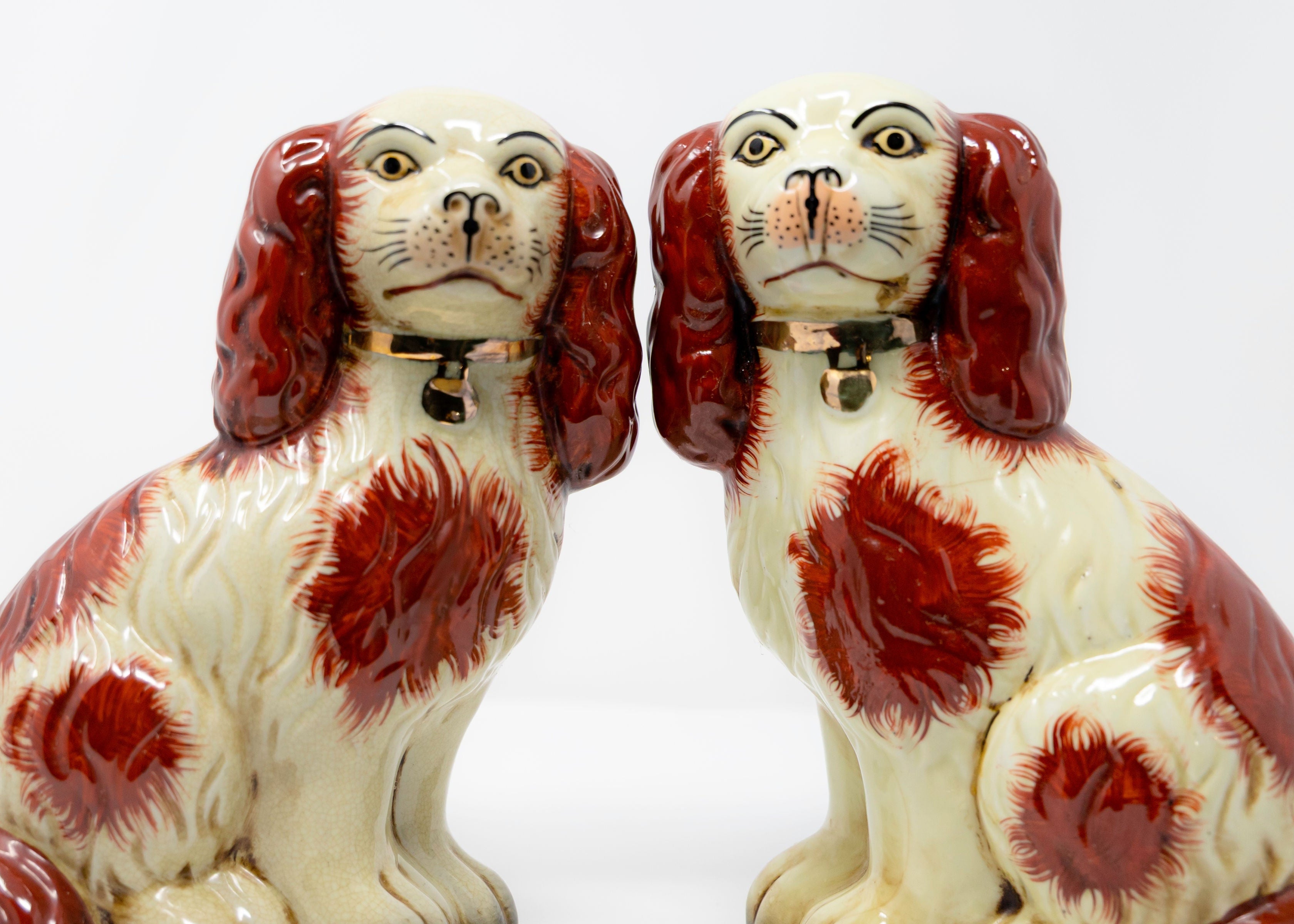 Pair of Porcelain Staffordshire Dogs - Large