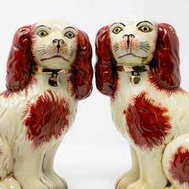 Pair of Porcelain Staffordshire Dogs - Large