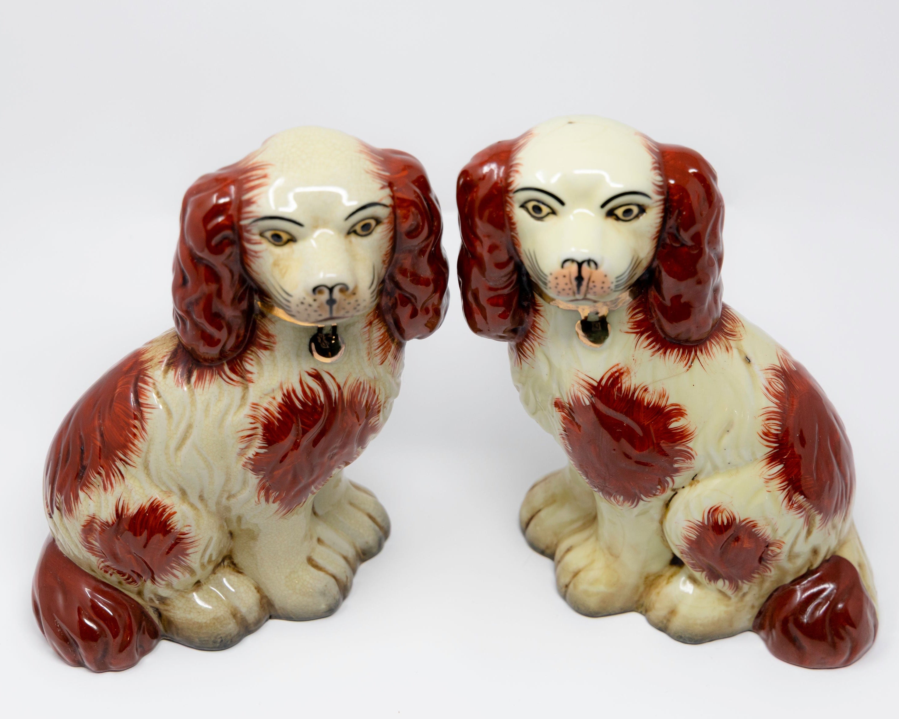 Pair of Porcelain Staffordshire Dogs - Large