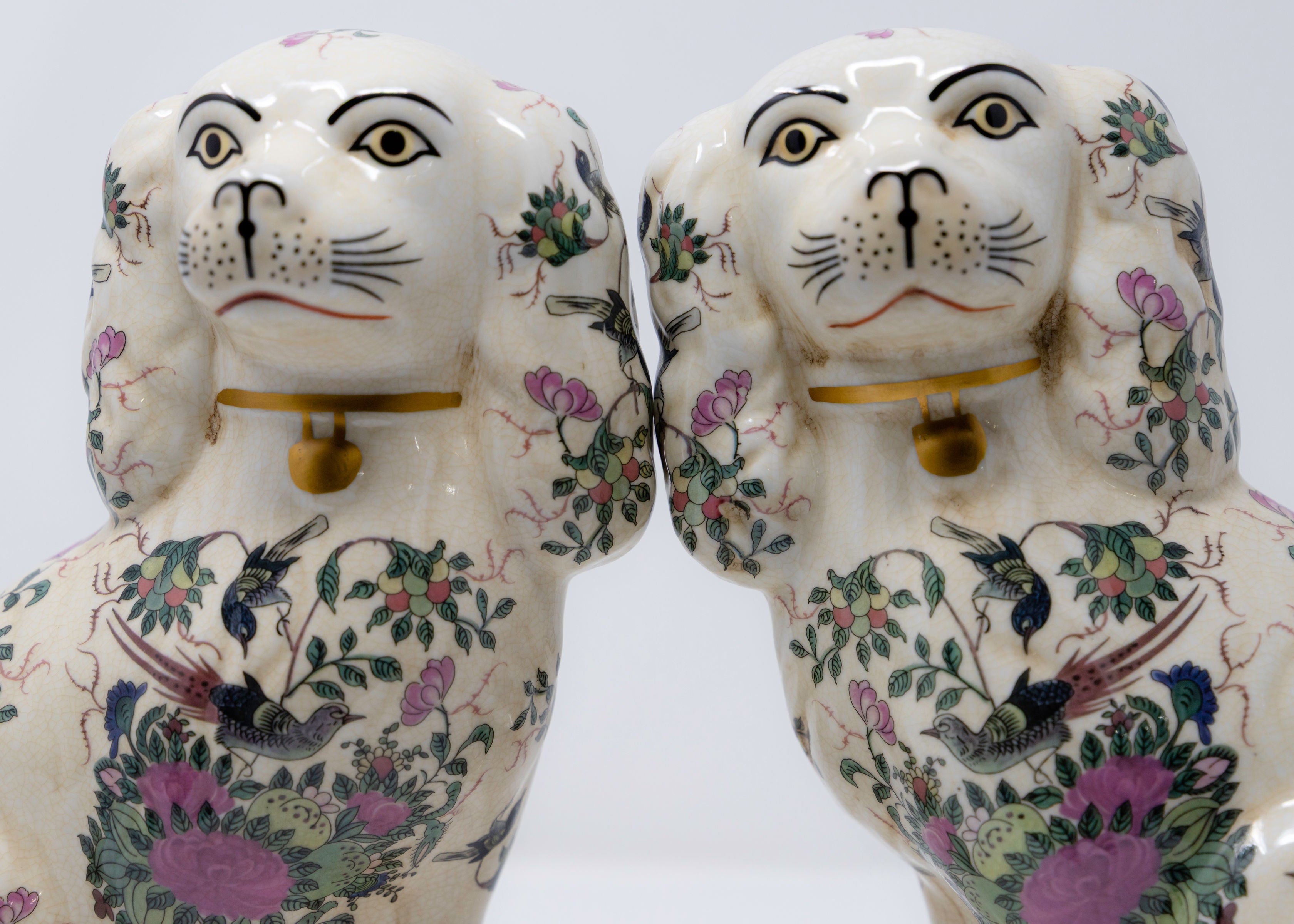 Pair of Porcelain Staffordshire Dogs - Large