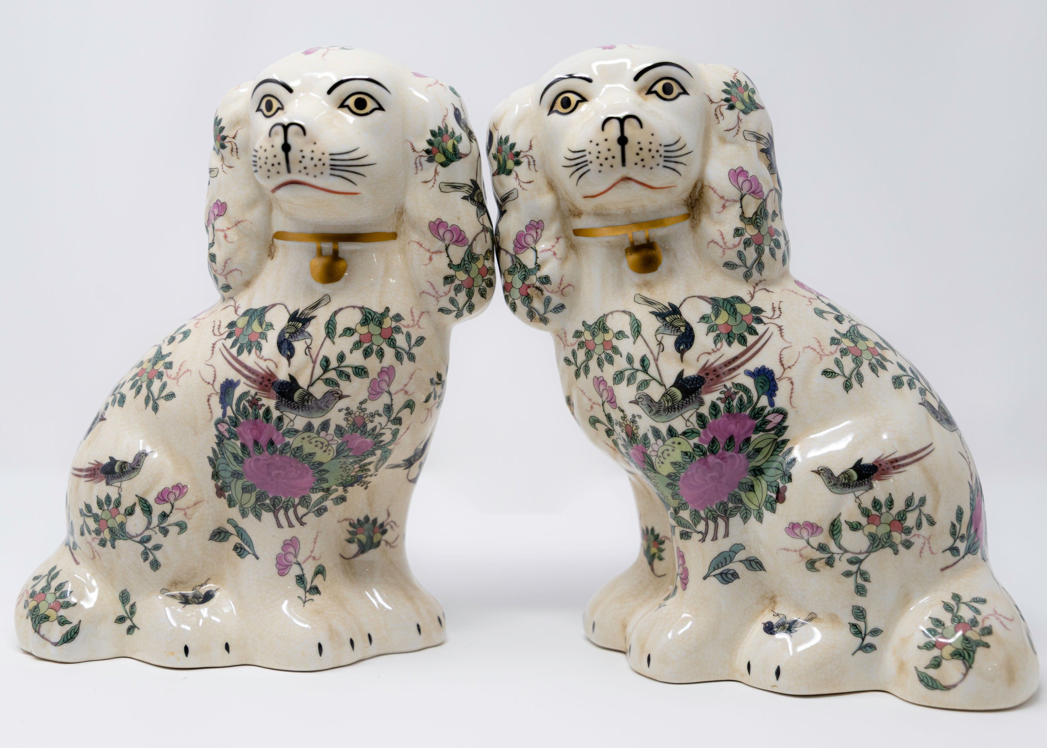 Pair of Porcelain Staffordshire Dogs - Large