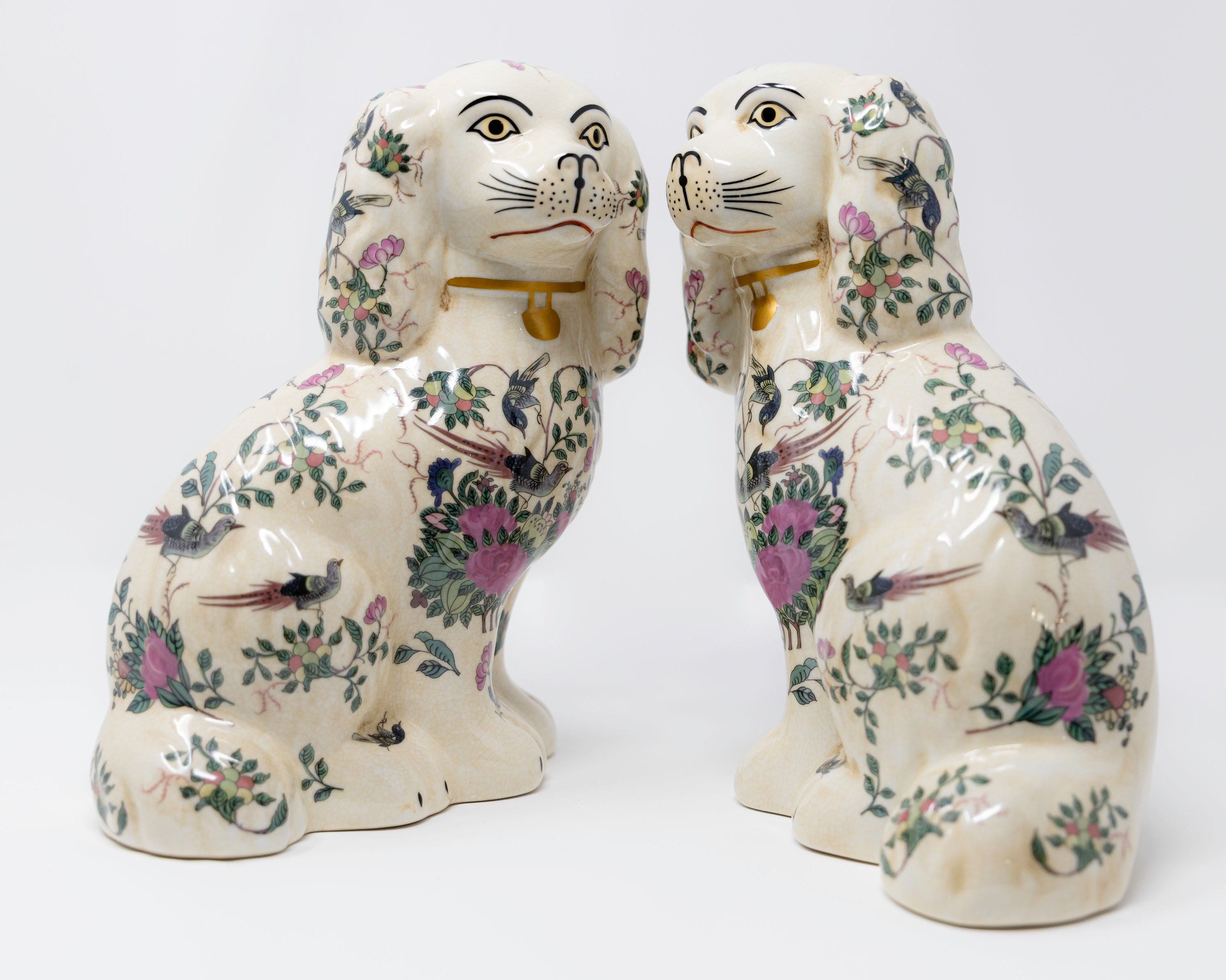 Pair of Porcelain Staffordshire Dogs - Large