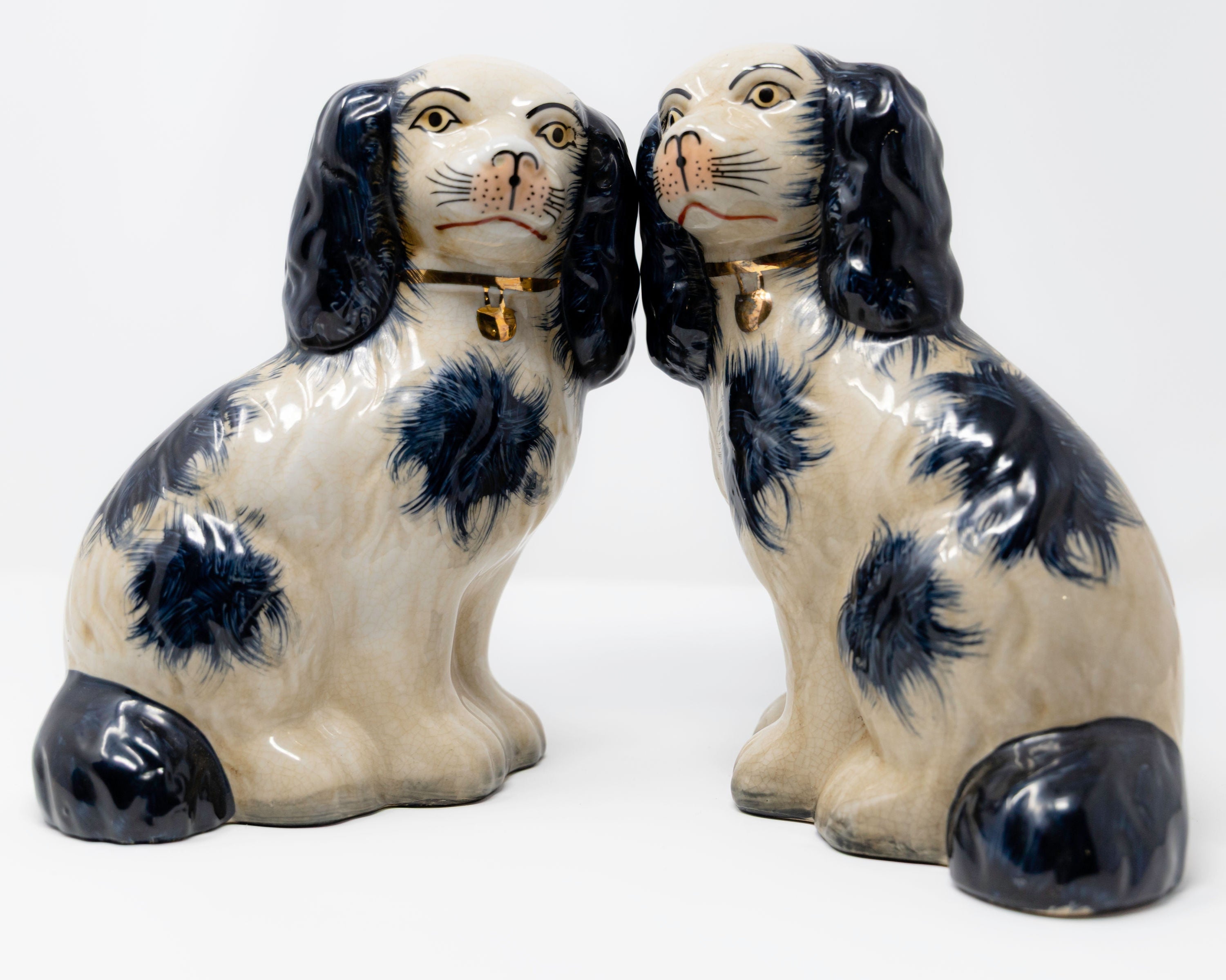 Pair of Porcelain Staffordshire Dogs - Large