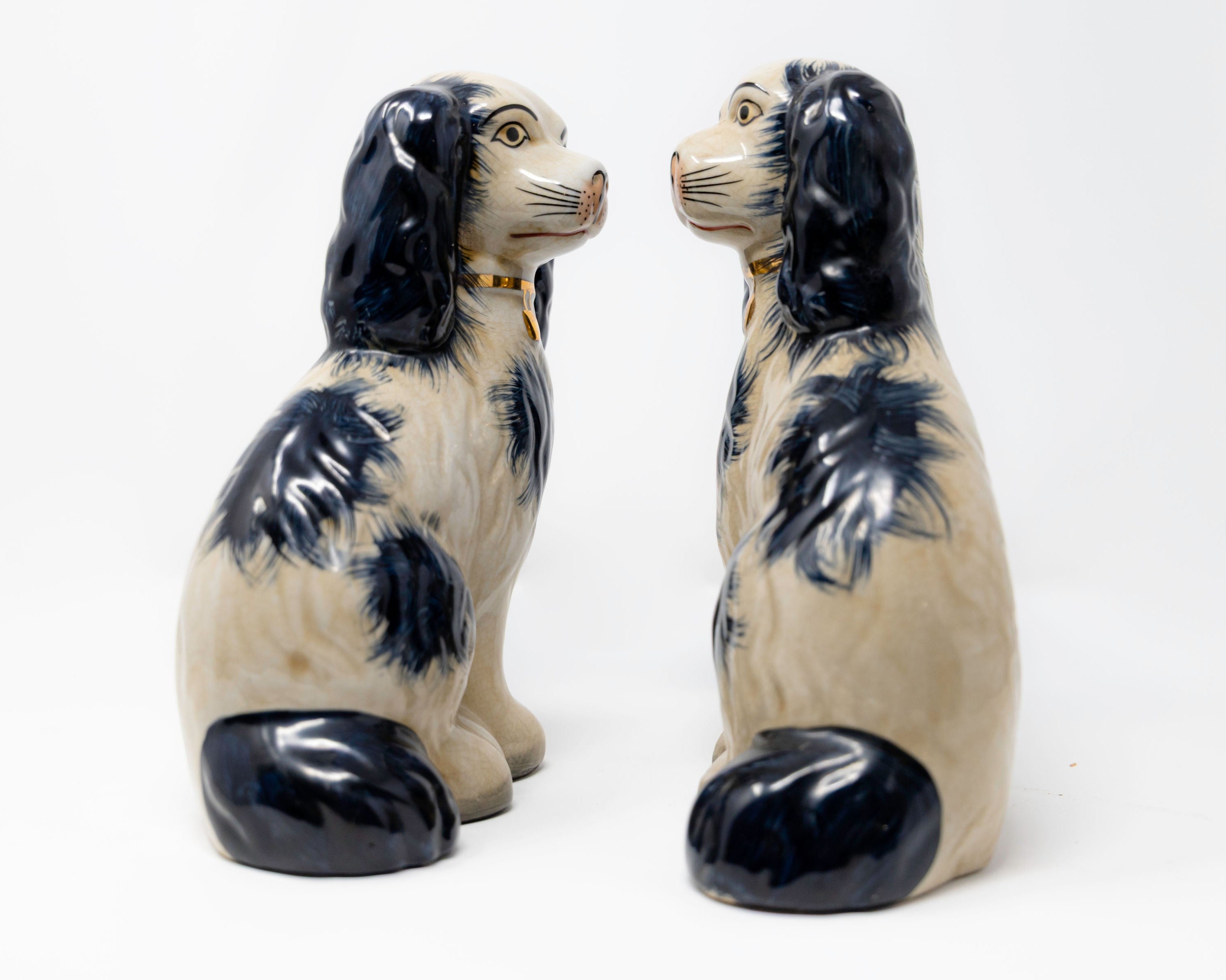 Pair of Porcelain Staffordshire Dogs - Large