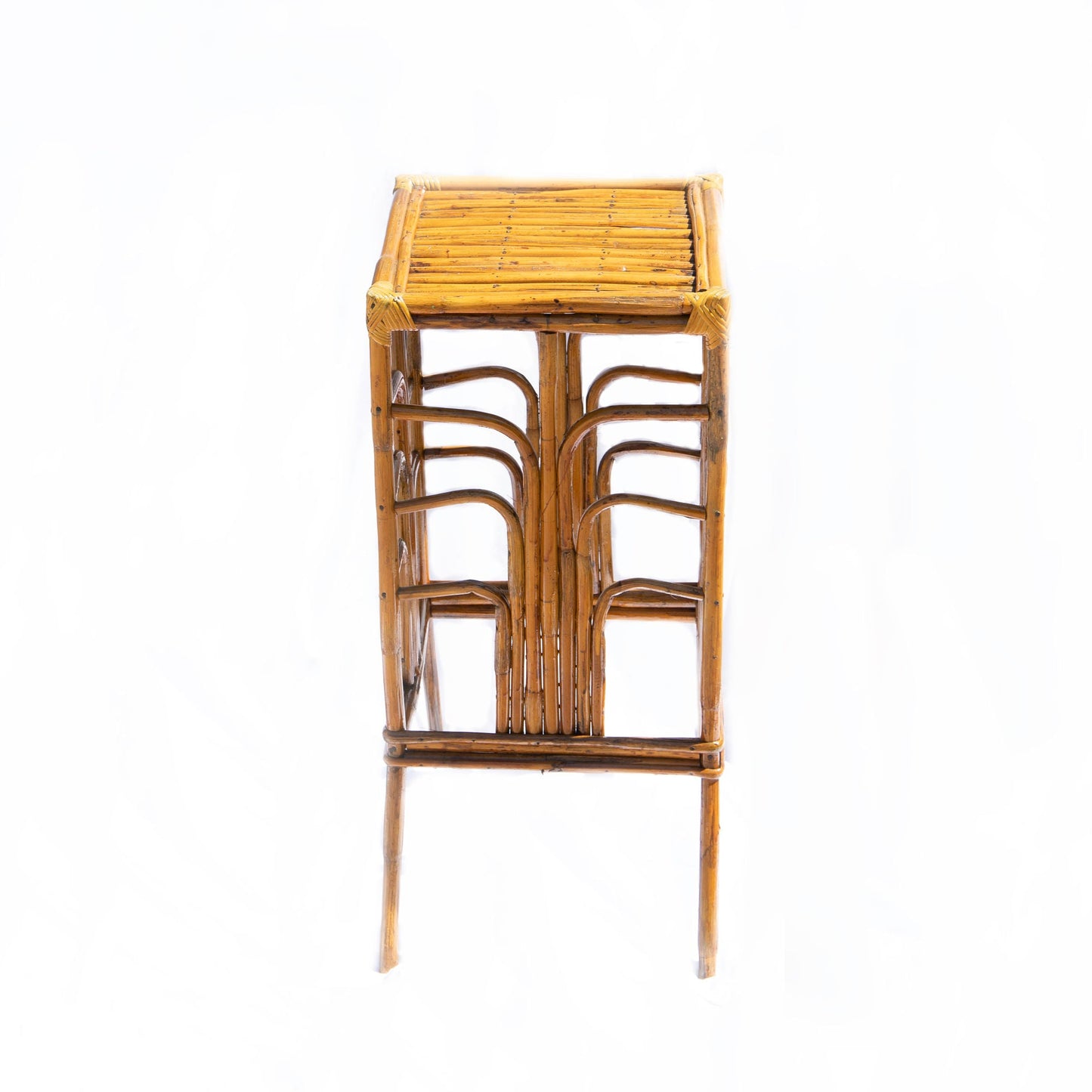Rattan Plant Stand | Natural Bamboo Side Table