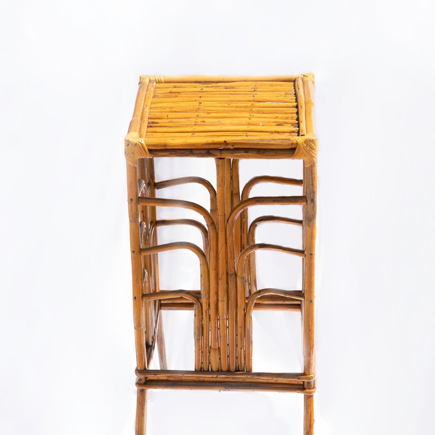 Rattan Plant Stand | Natural Bamboo Side Table