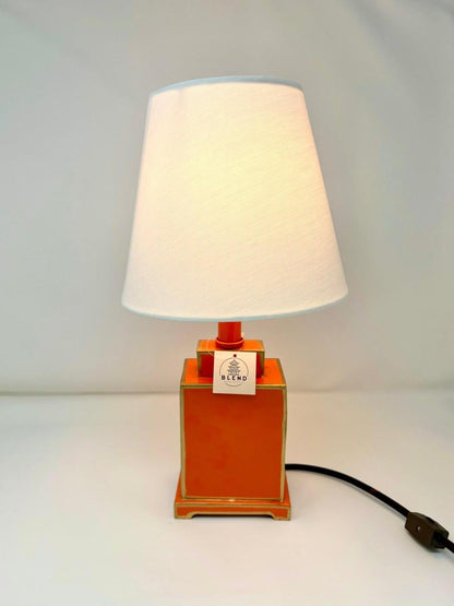 Mini Tole Tea Jar Lamp | Elegant Hand-painted Chinoiserie Bookshelf & Accent Lamp