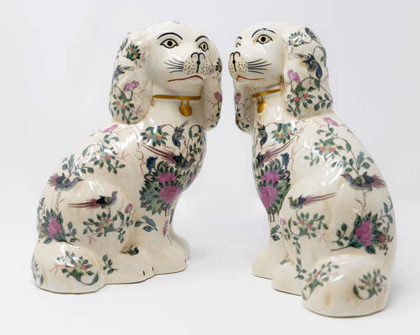 Pair of Porcelain Staffordshire Dogs - Large