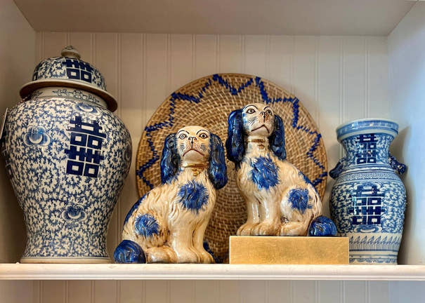 Pair of Porcelain Staffordshire Dogs - Large