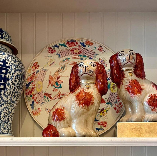 Pair of Porcelain Staffordshire Dogs - Large