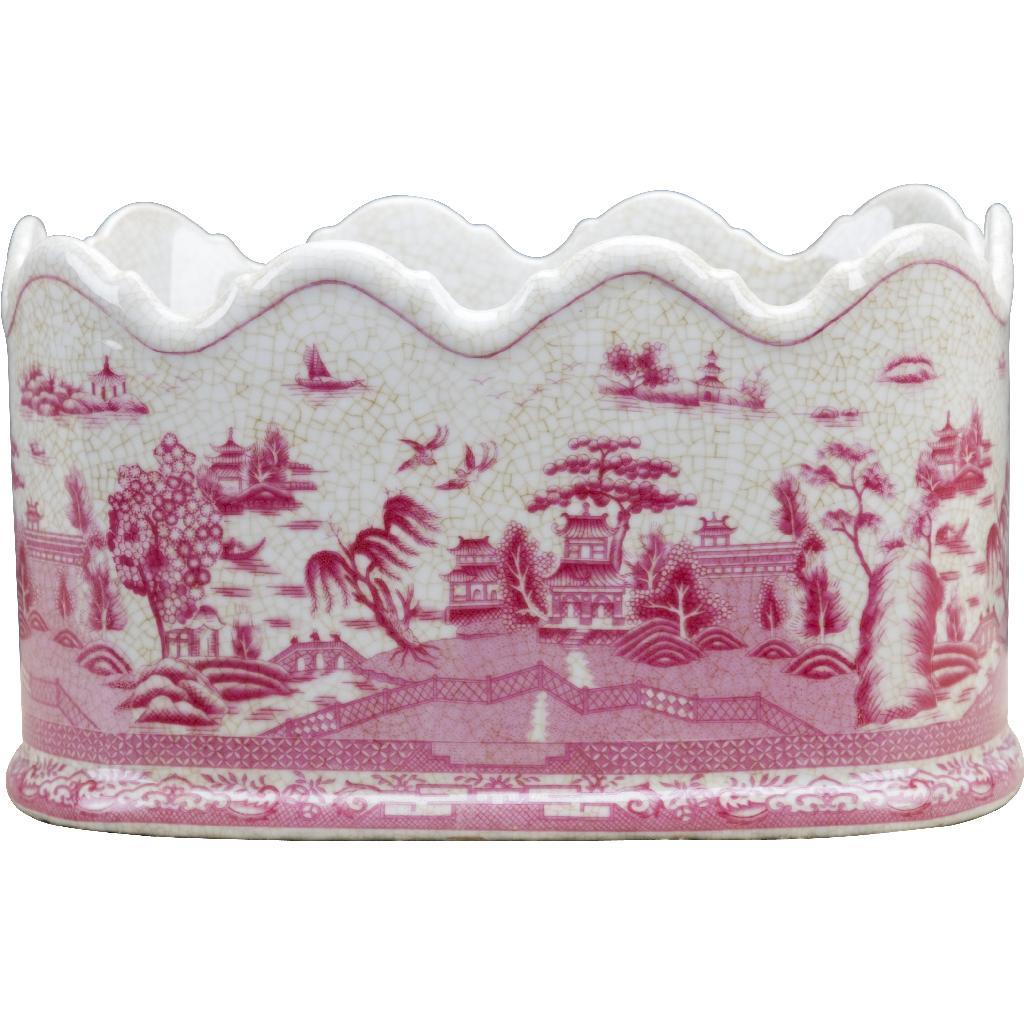 Pink Willow Scalloped Footbath Planter
