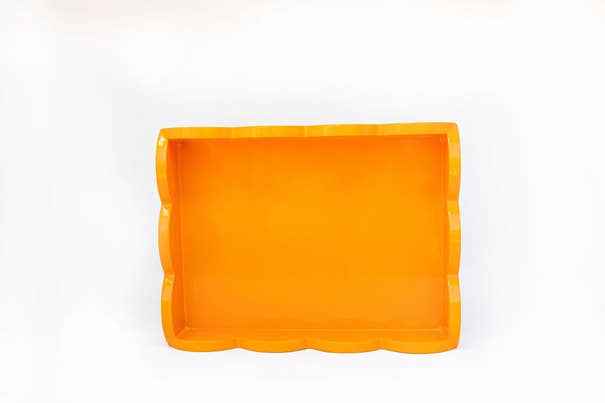 Scalloped Lacquer Tray | Chic Decorative Home Accent
