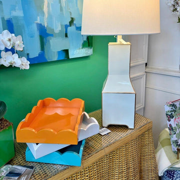 Scalloped Lacquer Tray | Chic Decorative Home Accent
