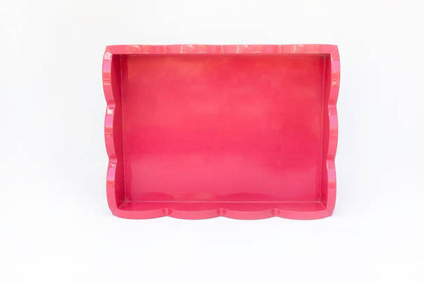 Scalloped Lacquer Tray | Chic Decorative Home Accent