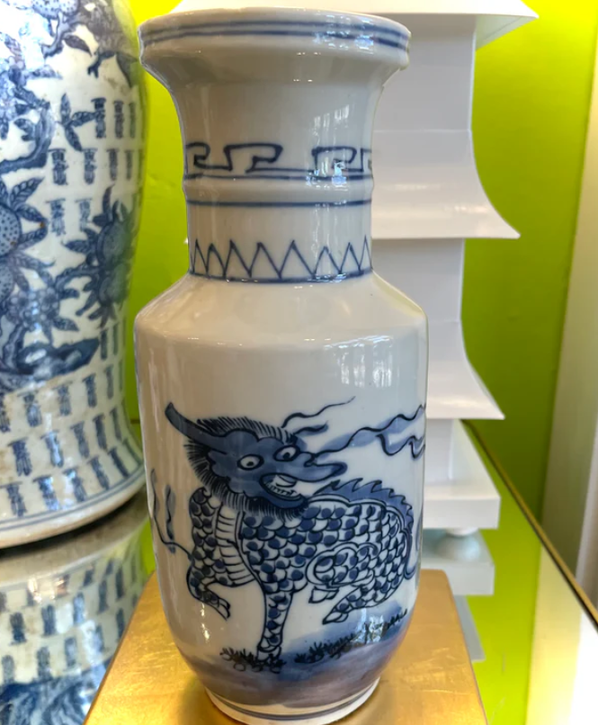 Blue and White Porcelain Kirin Vase