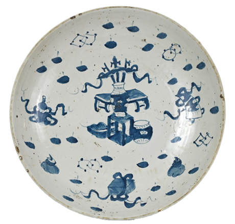 Large Blue and White Porcelain Decorative Plates