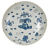 Large Blue and White Porcelain Decorative Plates