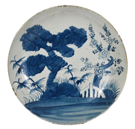 Large Blue and White Porcelain Decorative Plates