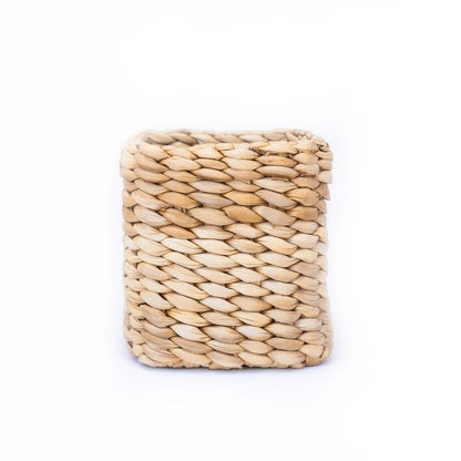 Square Banana Weave Cachepot – Natural Woven Basket, Planter or Organizer